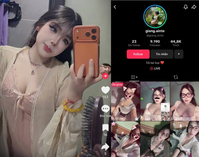 Clip sex TikToker Giang Ainte xinh